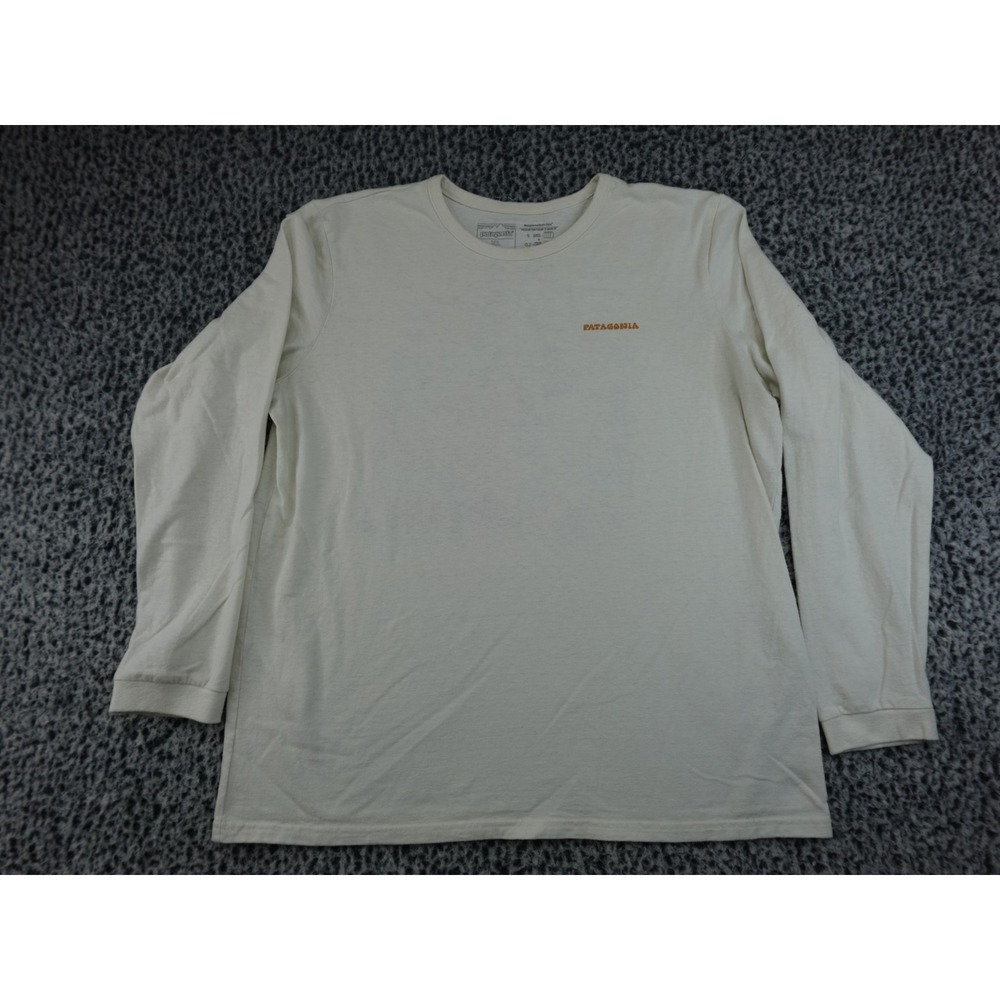 Patagonia Responsibili-Tee Long Sleeve Shirt Mens XL Cream Recycled Cotton Blend